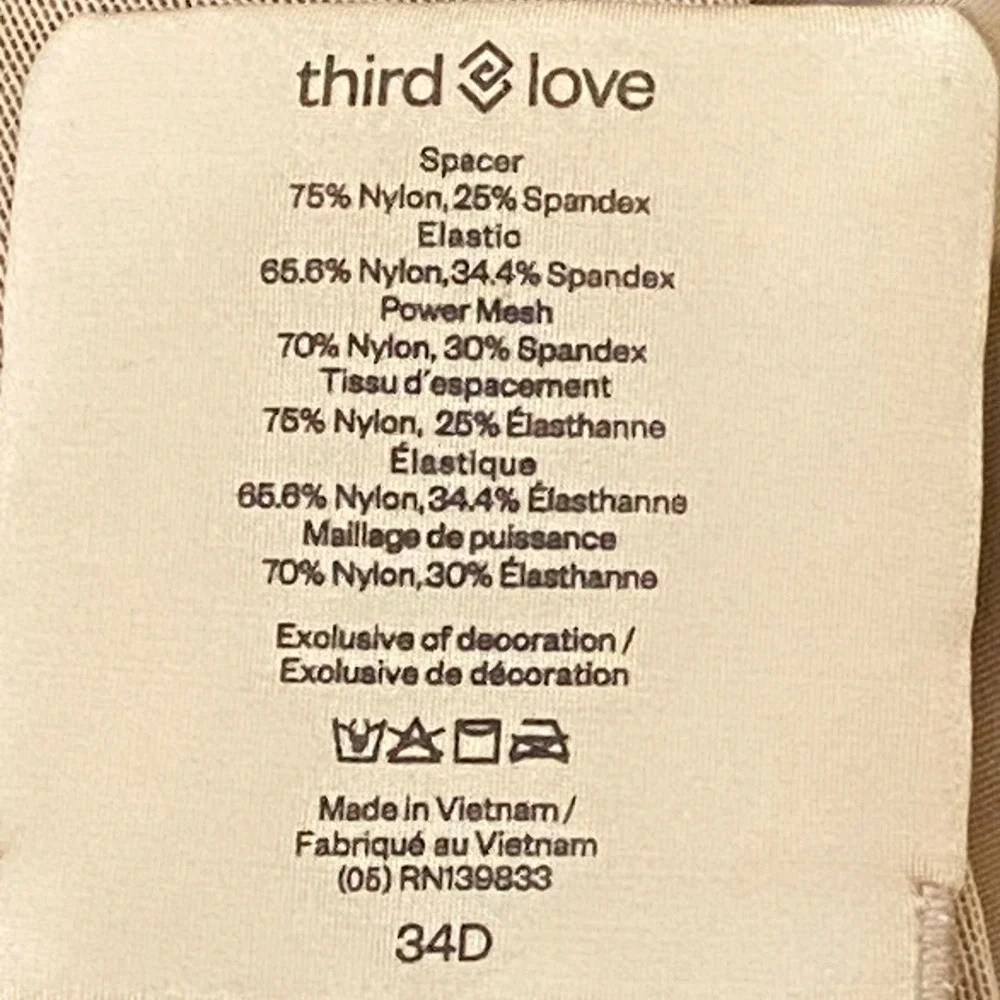 ThirdLove Womens 24/7 Classic Wireless Crossover Minimizer Bra Size 34D Taupe
